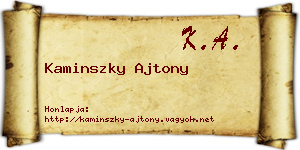 Kaminszky Ajtony névjegykártya